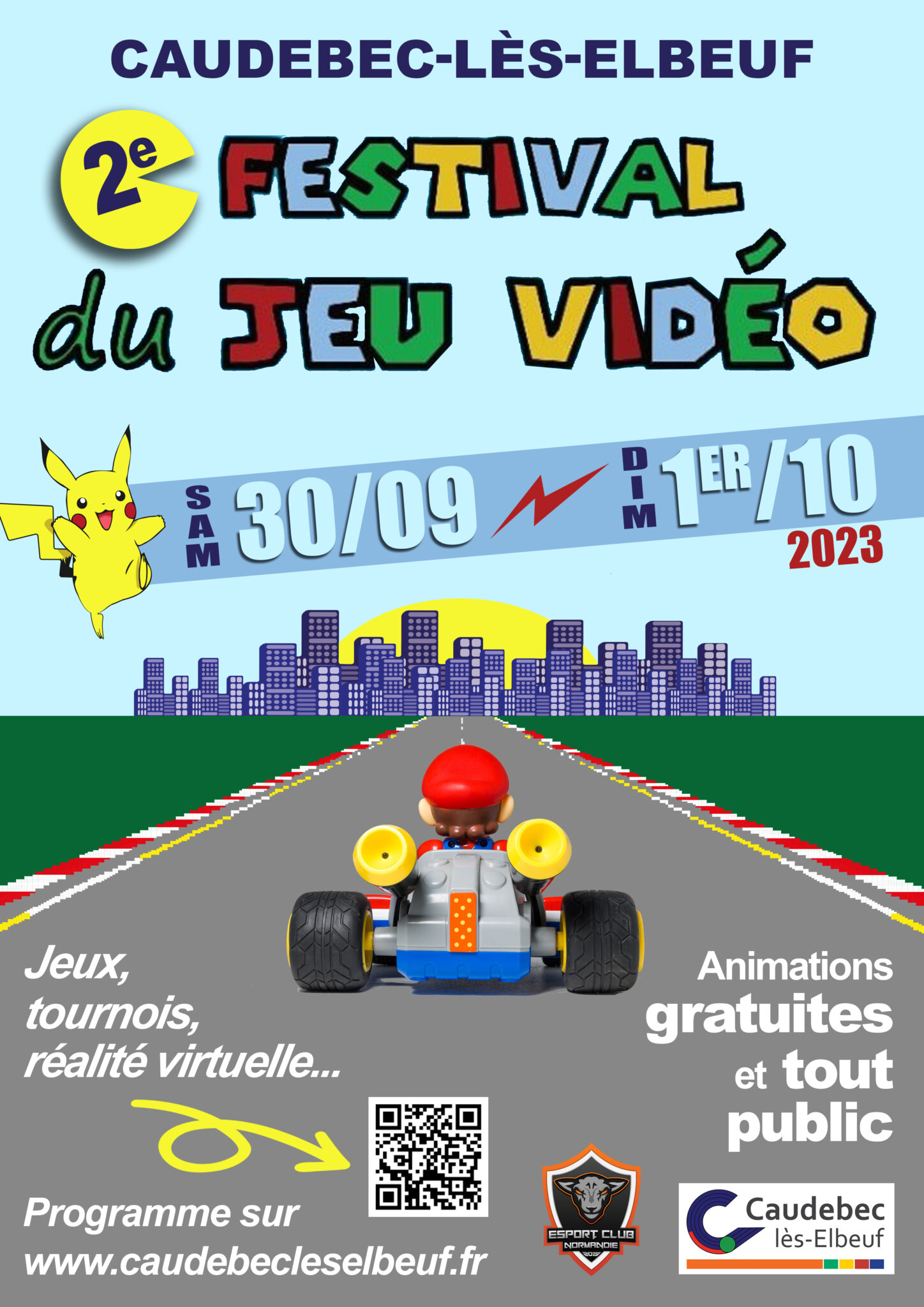 Affiche Festival du Jeu Vidéo de Caudebec-lès-Elbeuf 2023