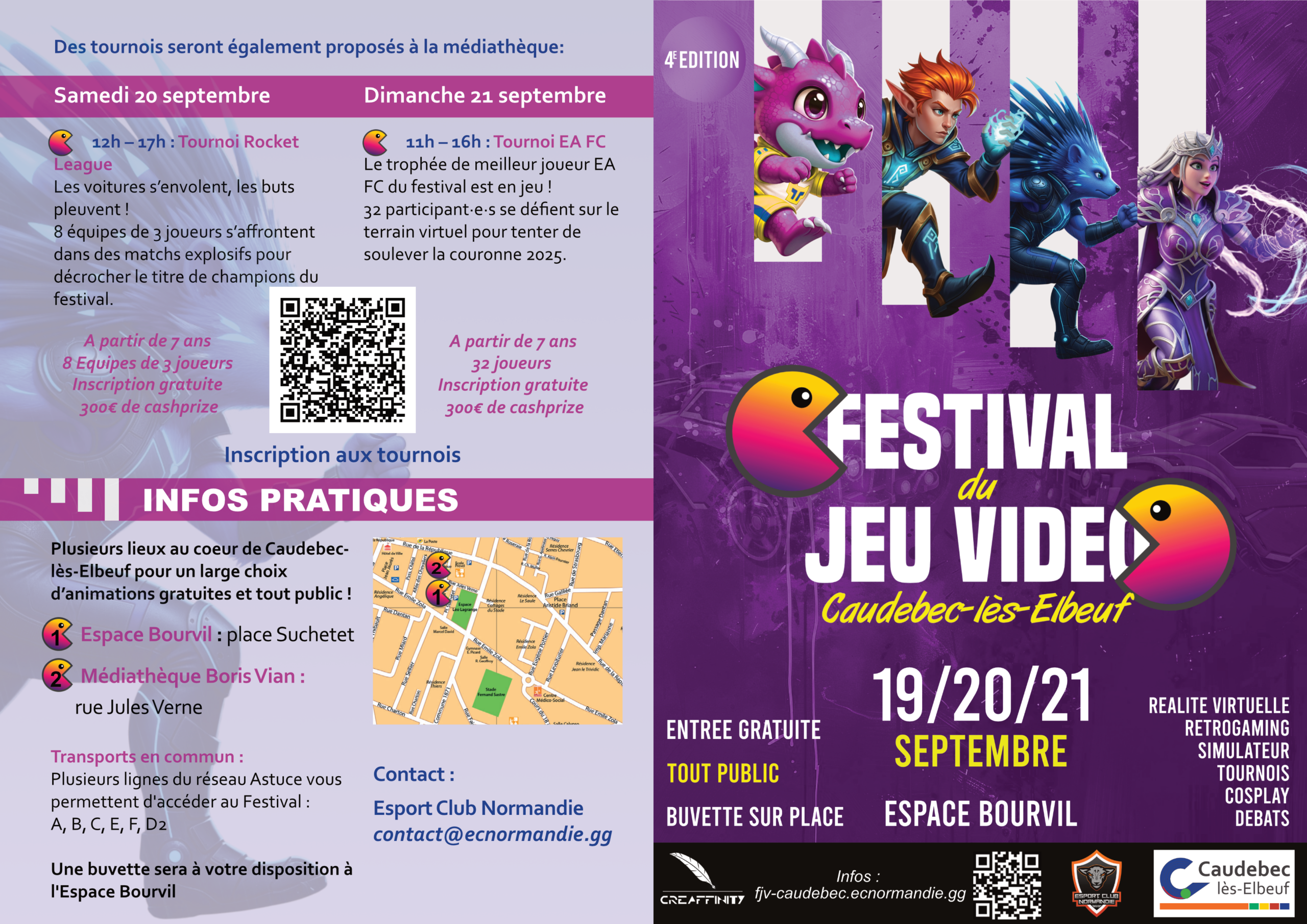 Flyer Festival du Jeu Vidéo de Caudebec-lès-Elbeuf 2025